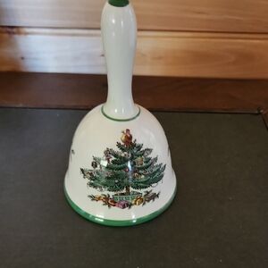 Spode Festive Green and White Holiday Bell